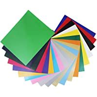 MoYouno Juego de 20 piezas de vinilo de transferencia de calor- colorido paquete de PVC HTV para telas de bricolaje…